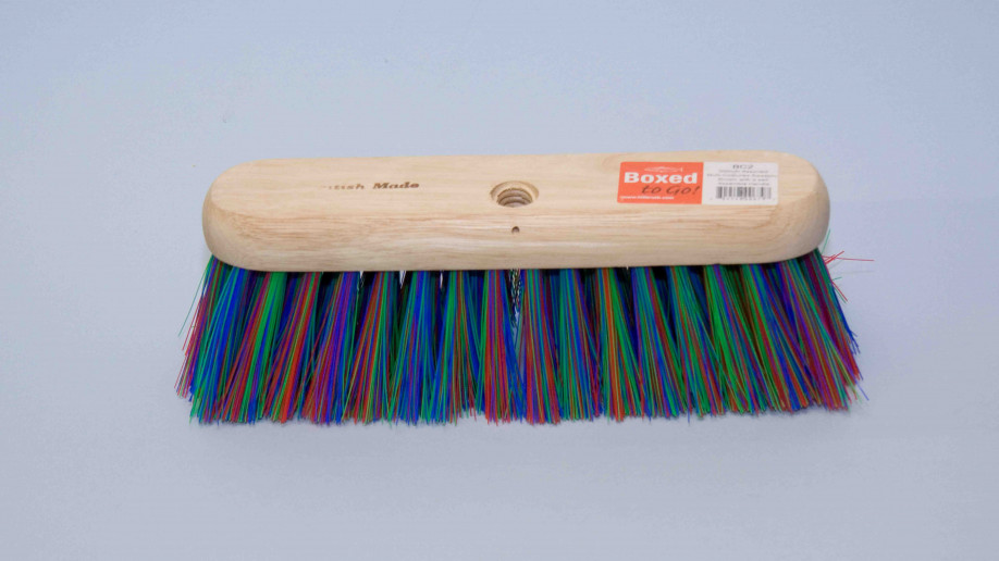 10.5 28CM BC2 FLAT TOP MULTICOLOURED POLY BROOM  EA..