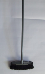 11 27CM PLASTIC STIFF INDOOR BROOM WITH HANDLE EA.  